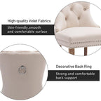 Dining Chairs Set of 2, Button Tufted Velvet Armless Chair with Nailhead Trim