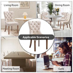 Dining Chairs Set of 2, Button Tufted Velvet Armless Chair with Nailhead Trim