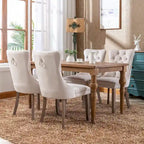 Dining Chairs Set of 2, Button Tufted Velvet Armless Chair with Nailhead Trim