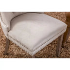 Dining Chairs Set of 2, Button Tufted Velvet Armless Chair with Nailhead Trim