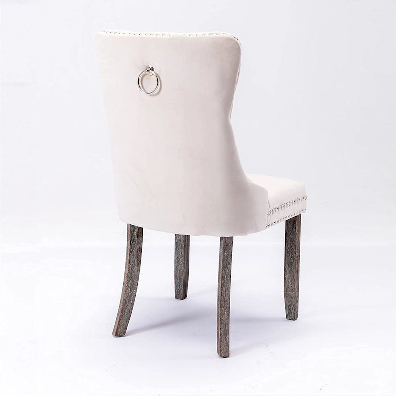 Dining Chairs Set of 2, Button Tufted Velvet Armless Chair with Nailhead Trim