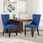 Dining Chairs Set of 2, Button Tufted Velvet Armless Chair with Nailhead Trim