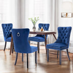 Dining Chairs Set of 2, Button Tufted Velvet Armless Chair with Nailhead Trim
