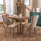 Dining Chairs Set of 2, Button Tufted Velvet Armless Chair with Nailhead Trim