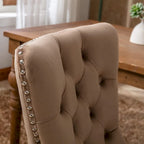 Dining Chairs Set of 2, Button Tufted Velvet Armless Chair with Nailhead Trim