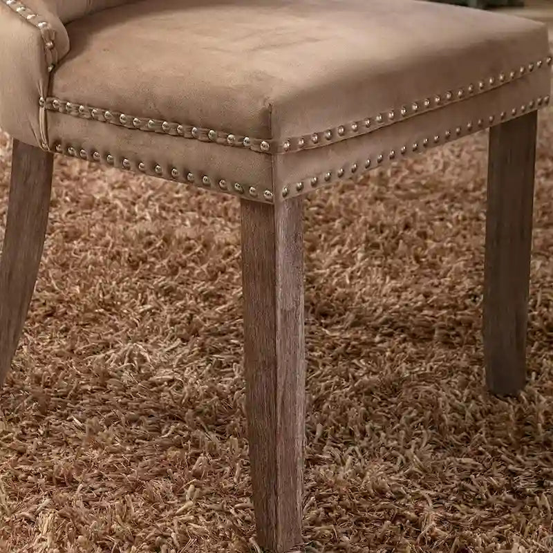Dining Chairs Set of 2, Button Tufted Velvet Armless Chair with Nailhead Trim