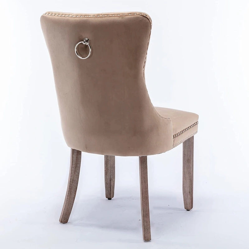 Dining Chairs Set of 2, Button Tufted Velvet Armless Chair with Nailhead Trim
