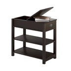 Narrow Flip Top Side Table with Drawer End Table with 2-Tiers Open Storage Shelves Sofa Table for Living Room,Bedroom