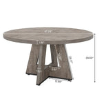 Round Farmhouse Dining Table for 4, 47-Inch