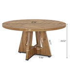 Round Farmhouse Dining Table for 4, 47-Inch