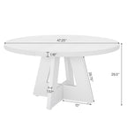 Round Farmhouse Dining Table for 4, 47-Inch