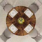 Round Farmhouse Dining Table for 4, 47-Inch