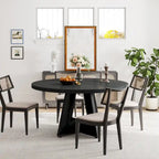 Round Farmhouse Dining Table for 4, 47-Inch