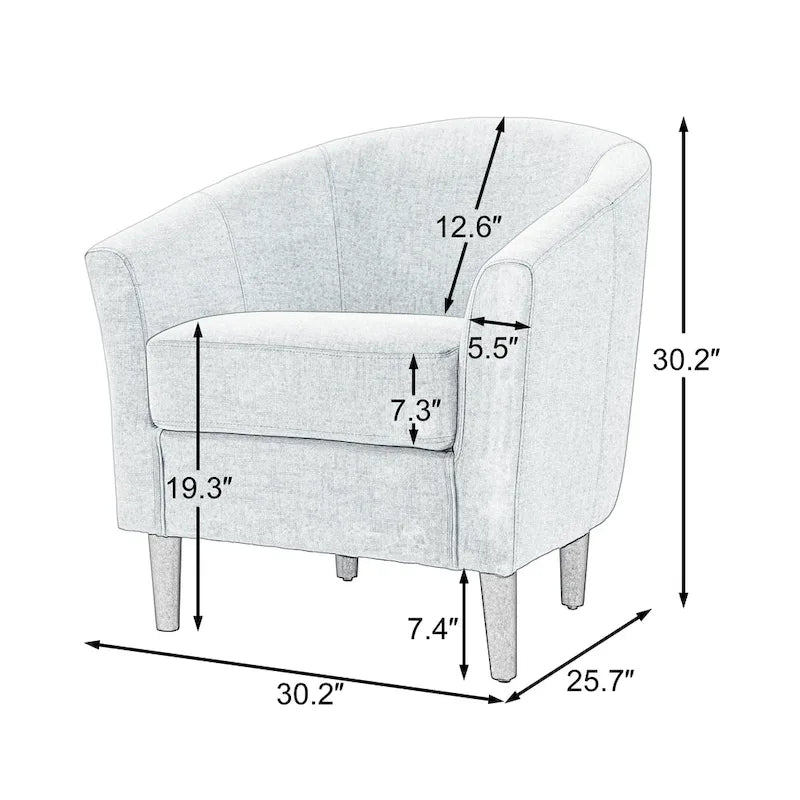 Modern Barrel Accent Chairs Cozy Armchair Club Chair