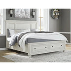 Signature Design by  Robbinsdale Antique White Storage Bed