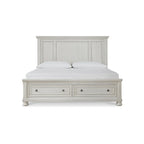 Antique White Panel Storage Bed