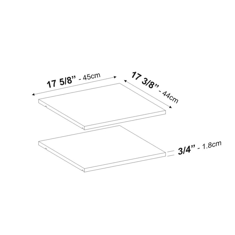 Solid Wood Wardrobe Shelves, Set of 2