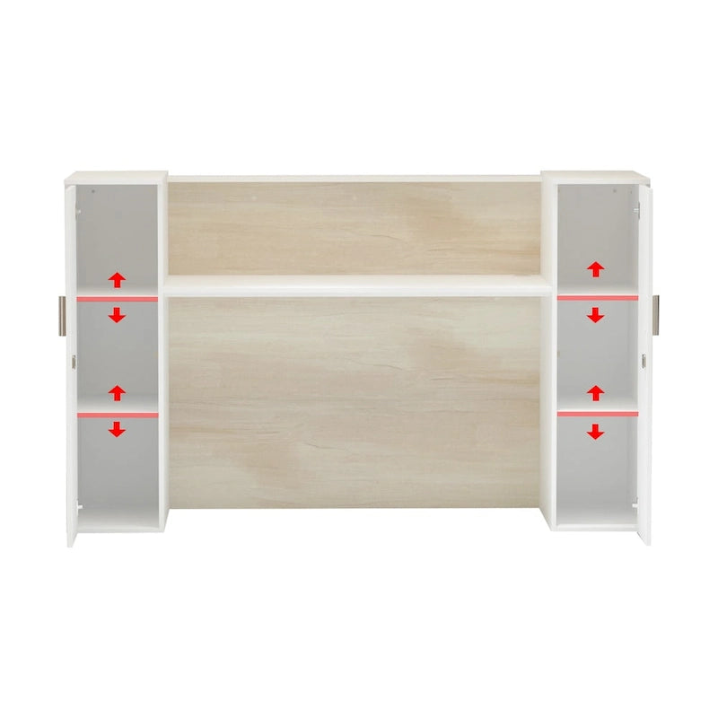 Reception Desk Large Front Counter Table w/ Adjustable Shelf