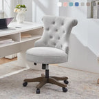 Adjustable Height Swivel Office Chair with Linen Fabric Upholstery