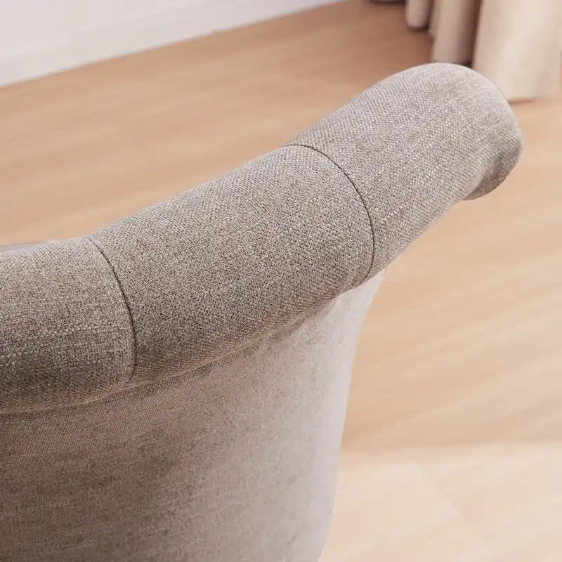 Adjustable Height Swivel Office Chair with Linen Fabric Upholstery
