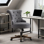 Adjustable Height Swivel Office Chair with Linen Fabric Upholstery