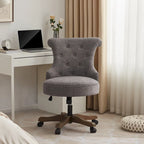 Adjustable Height Swivel Office Chair with Linen Fabric Upholstery