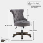 Adjustable Height Swivel Office Chair with Linen Fabric Upholstery