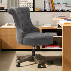 Adjustable Height Swivel Office Chair with Linen Fabric Upholstery