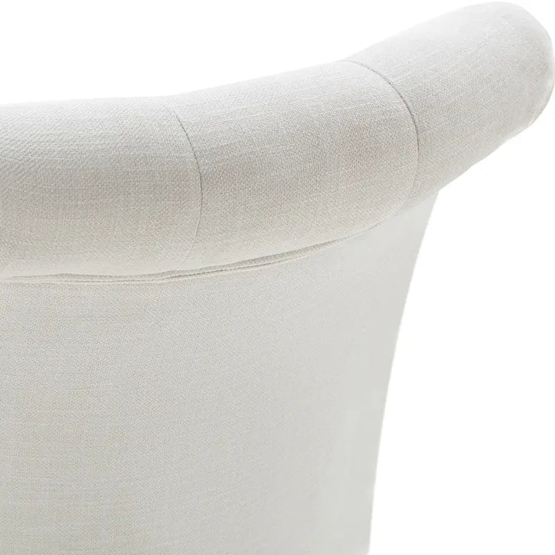 Adjustable Height Swivel Office Chair with Linen Fabric Upholstery