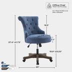 Adjustable Height Swivel Office Chair with Linen Fabric Upholstery