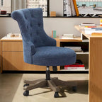 Adjustable Height Swivel Office Chair with Linen Fabric Upholstery