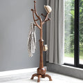  Rubberwood Freestanding Coat Rack with 8 Hooks - 24.5W x 70.87H