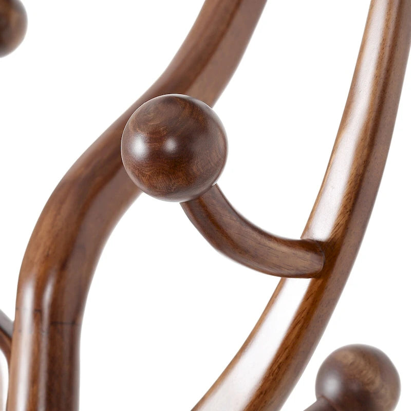 Rubberwood Freestanding Coat Rack with 8 Hooks - 24.5W x 70.87H
