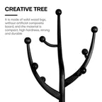 Rubberwood Freestanding Coat Rack with 8 Hooks - 24.5W x 70.87H