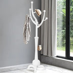 Rubberwood Freestanding Coat Rack with 8 Hooks - 24.5W x 70.87H
