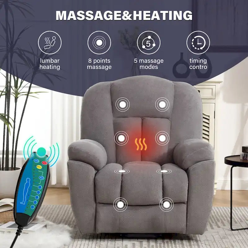 Power Lift Recliner Chair Recliners for Elderly with Heat and Massage Recliner Chair for Living Room with Infinite Position and