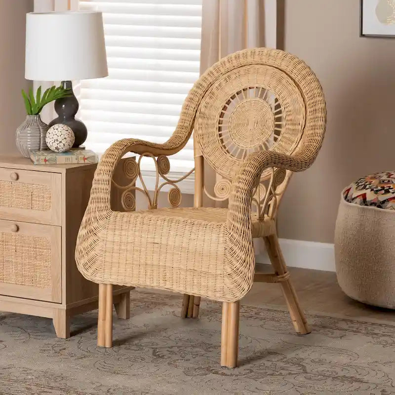 Bohemian Natural Rattan Arm Chair