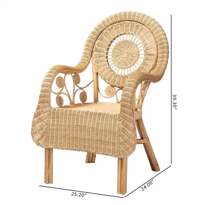 Bohemian Natural Rattan Arm Chair