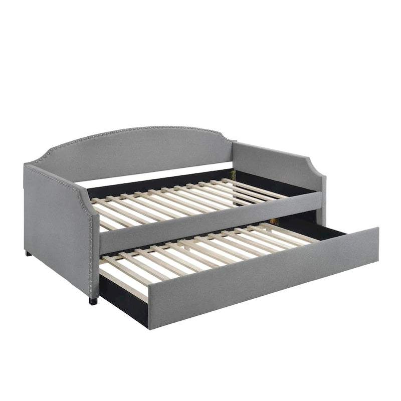 Upholstered Twin Daybed with Pull-Out Trundle