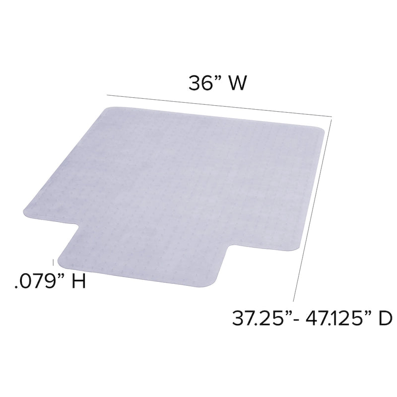 36 x 48 Carpet Chair Mat with Lip and Scuff and Slip Resistant Textured Top