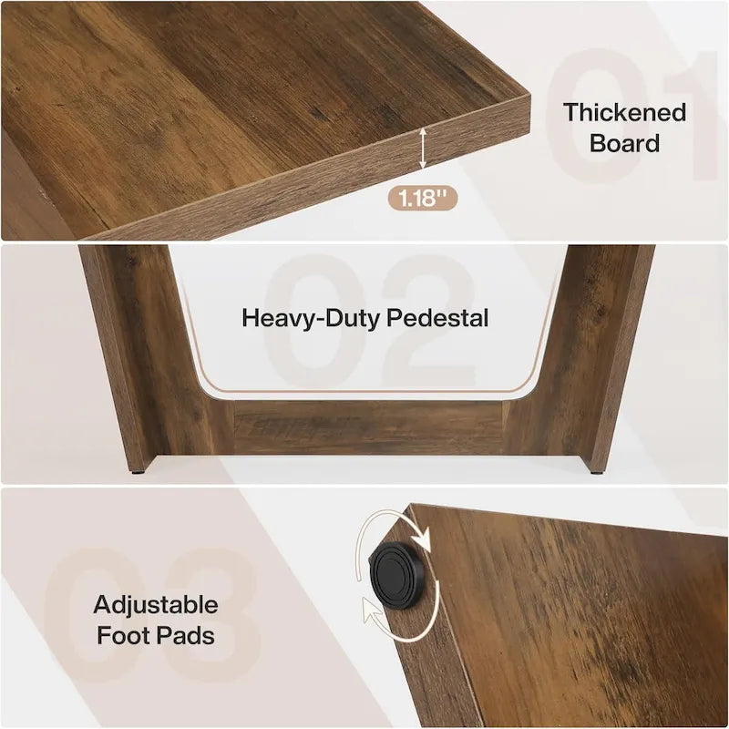 70.87-Inch Executive Desk, Wood Computer Desk for Home Office, Workstation Business Furniture