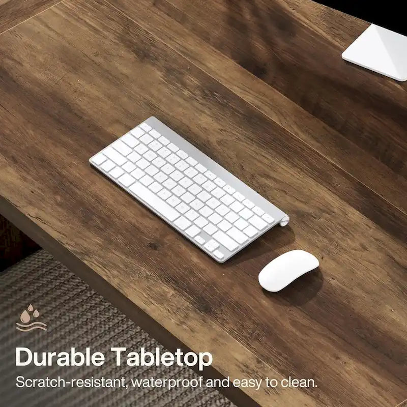 70.87-Inch Executive Desk, Wood Computer Desk for Home Office, Workstation Business Furniture