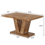 47 Farmhouse Small Rectangle Dining Table for Kitchen Dining Room