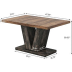 47 Farmhouse Small Rectangle Dining Table for Kitchen Dining Room