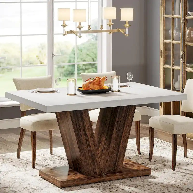 47 Farmhouse Small Rectangle Dining Table for Kitchen Dining Room