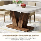 47 Farmhouse Small Rectangle Dining Table for Kitchen Dining Room