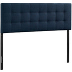 Navy Blue Upholstered Headboard with Tufted Design