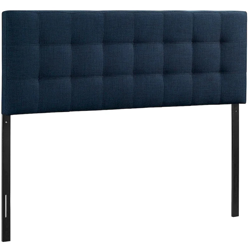 Navy Blue Upholstered Headboard with Tufted Design