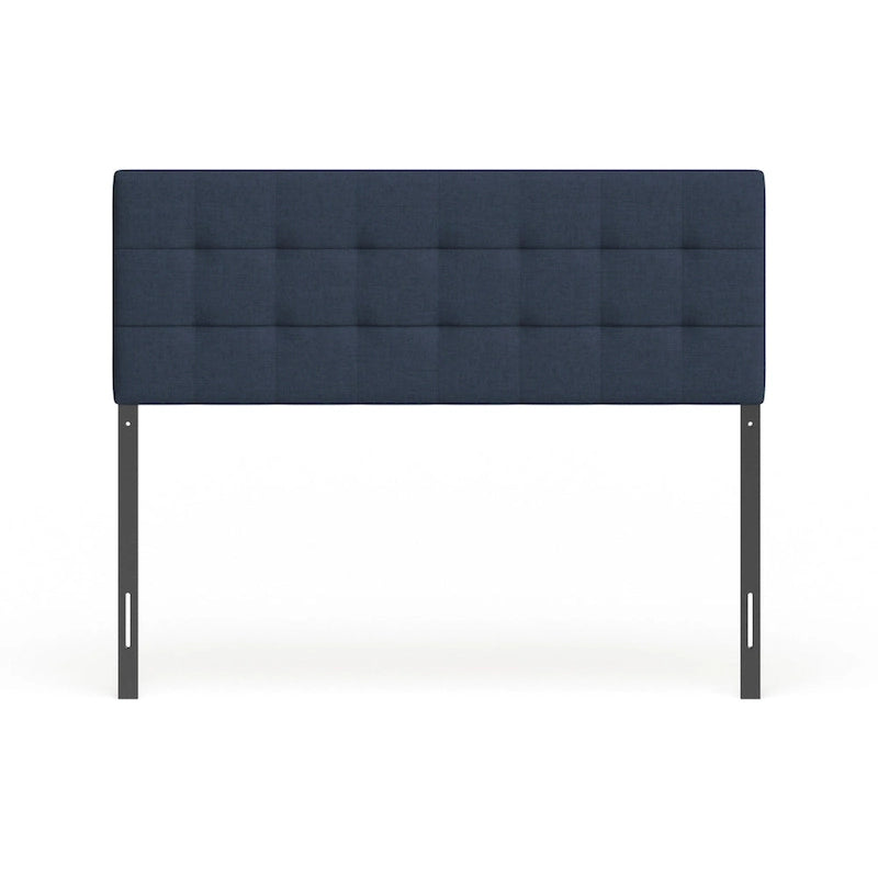 Navy Blue Upholstered Headboard with Tufted Design