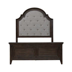 Saddle Brown Upholstered Panel Bed Frame - King & Queen